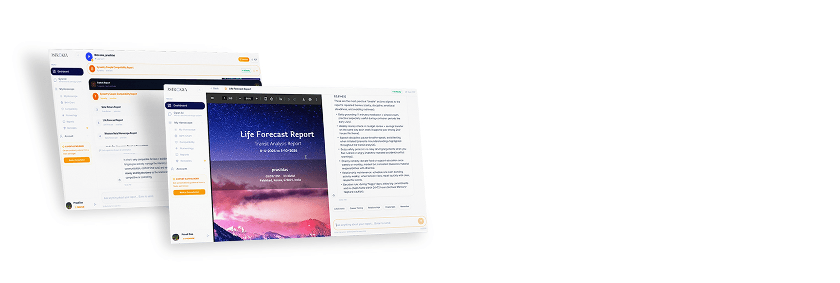 AI Astrology Dashboard preview